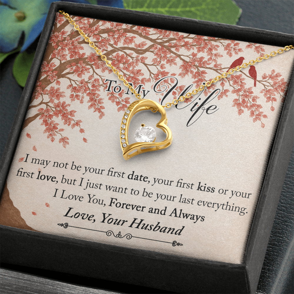 To My Wife Forever Love Necklace from Husband, Meaningful Gift for Soulmate, Partner. The Unique Present for Birthday, Wedding Anniversary, X-mas or any Special Occasion.