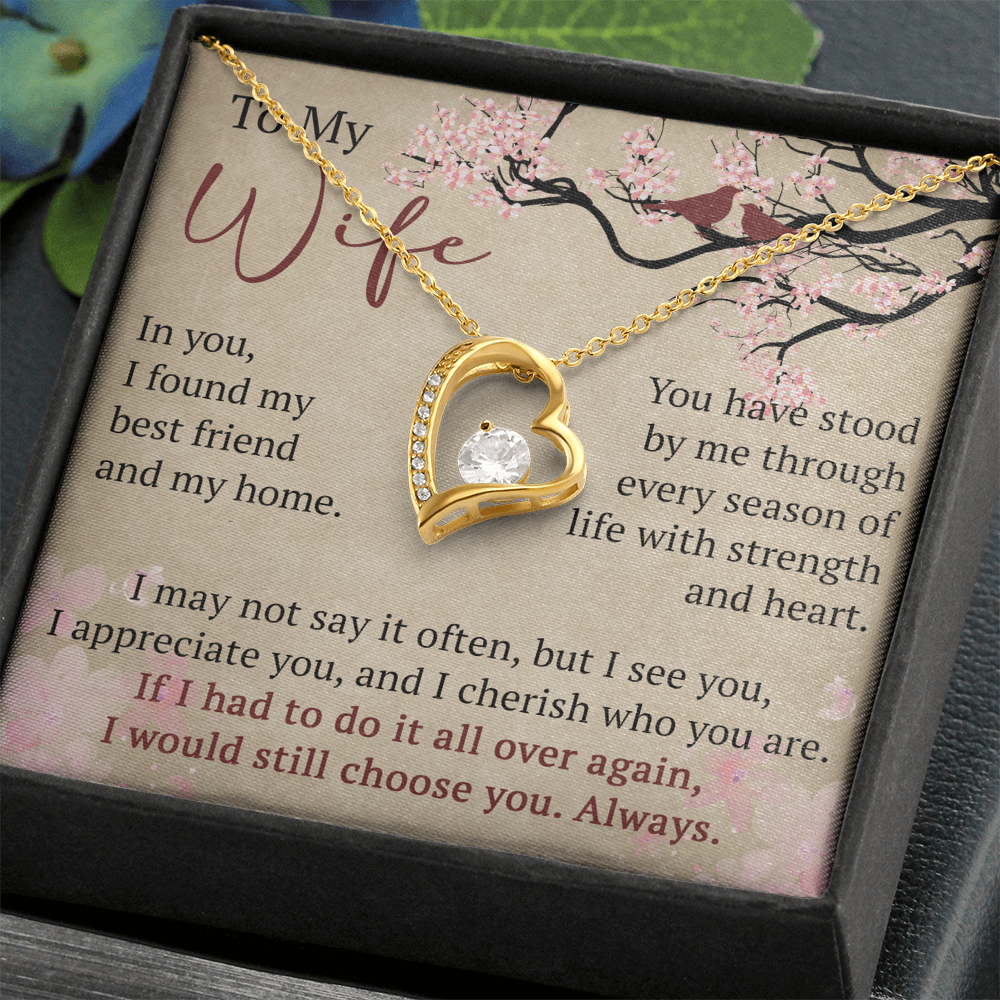 Wife Necklace Anniversary Gift Birthday Present For Her, Forever Love Necklace Romantic Keepsake from Husband