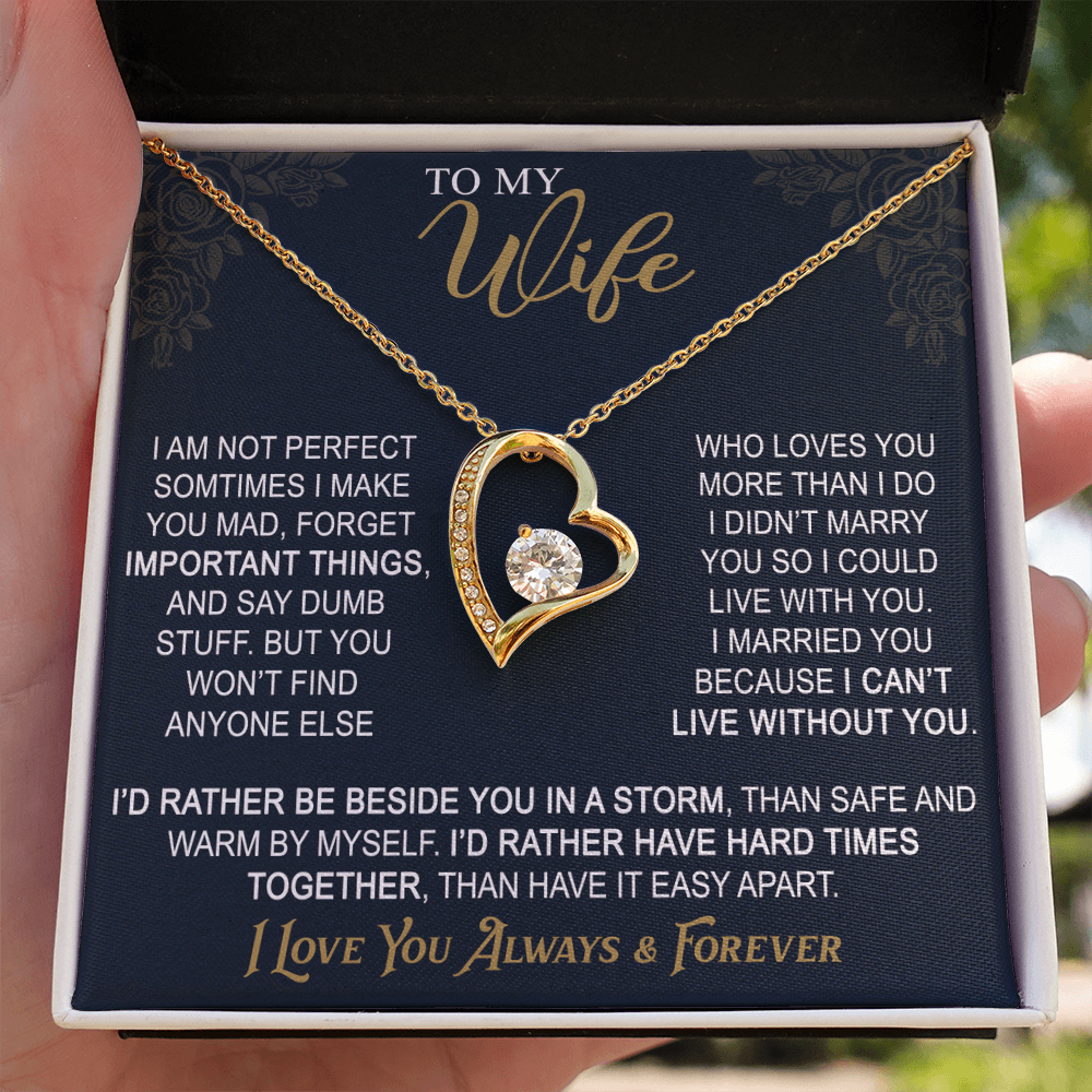 To My Wife Forever Love Necklace From Husband, Wife Gift Necklace For Women Necklace For Wife