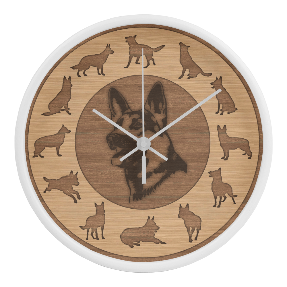 Perfect Wood Frame 10" Wall Clock - Great Gift for German Shepherd  Dog Owners Animal Lovers Pet Rescuers, Mother Day, Father Day or Any Special Occasion.