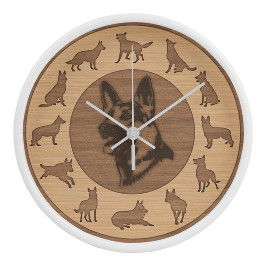 Perfect Wood Frame 10" Wall Clock - Great Gift for German Shepherd  Dog Owners Animal Lovers Pet Rescuers, Mother Day, Father Day or Any Special Occasion.