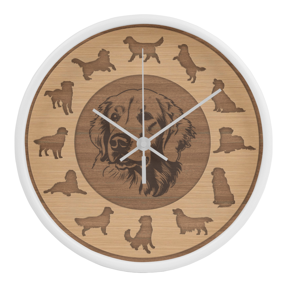 Golden Retriever Clock - Minimalist Silhouette, 10 Inch Quartz, Eco-Friendly Dog Gift, Nordic Pet Decor, Mother's Day Gift