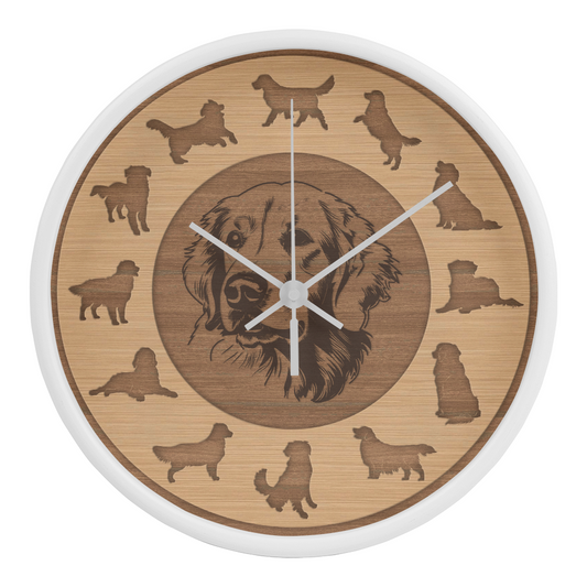 Golden Retriever Clock - Minimalist Silhouette, 10 Inch Quartz, Eco-Friendly Dog Gift, Nordic Pet Decor, Mother's Day Gift