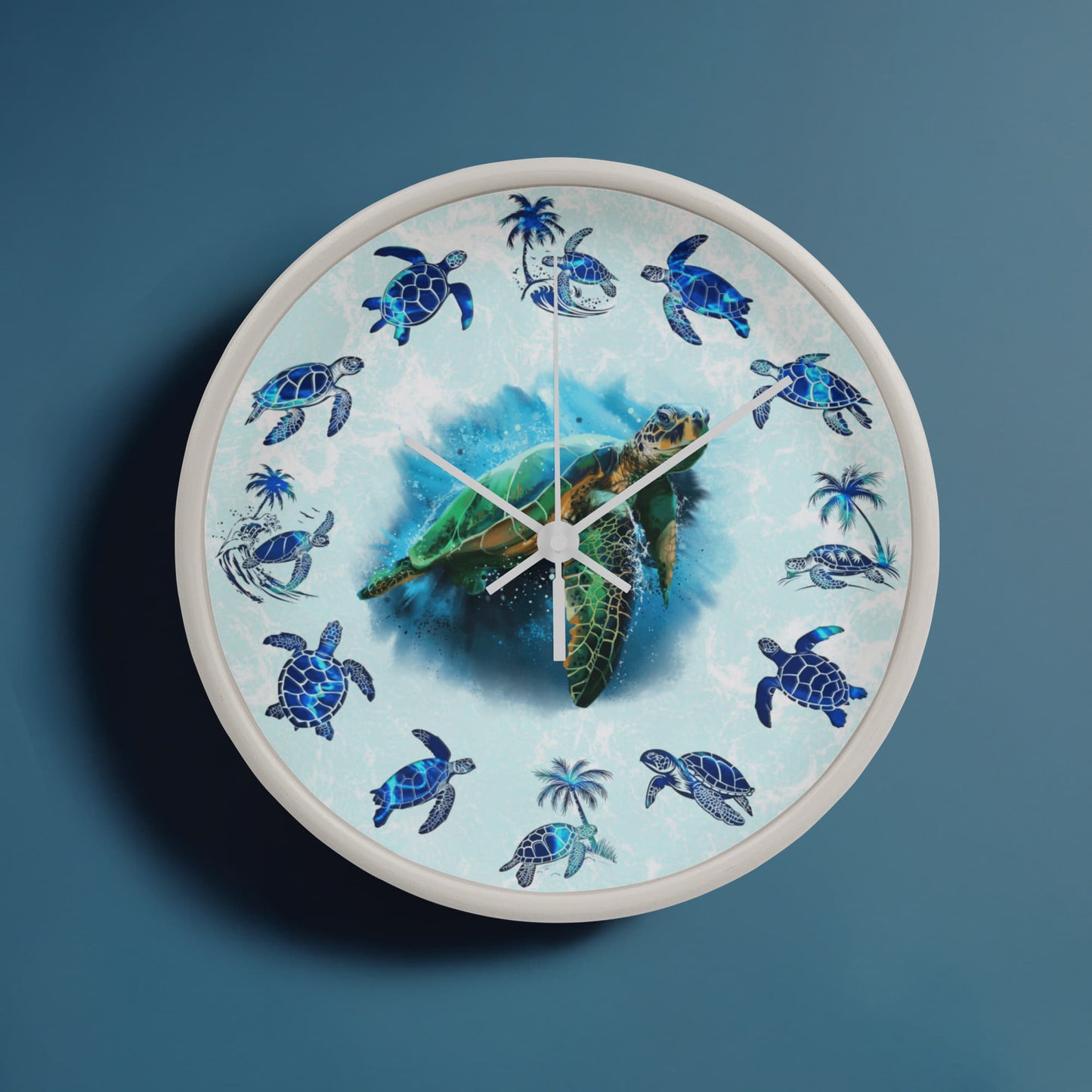 Wooden Sea Turtle Wall Clock - Rustic Wall Art, 10in Quartz, Turtle Lover Gift, Coastal Decor, Ocean Accent