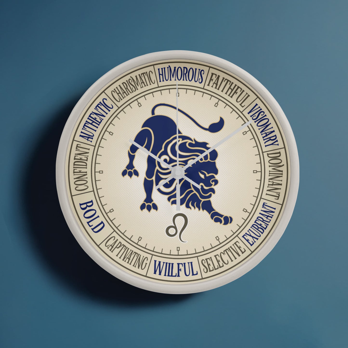 Leo Wood Frame 10” Wall Clock - Astrology Wall Art, Leo Lover Gift, Zodiac Decor, Leo Zodiac Art