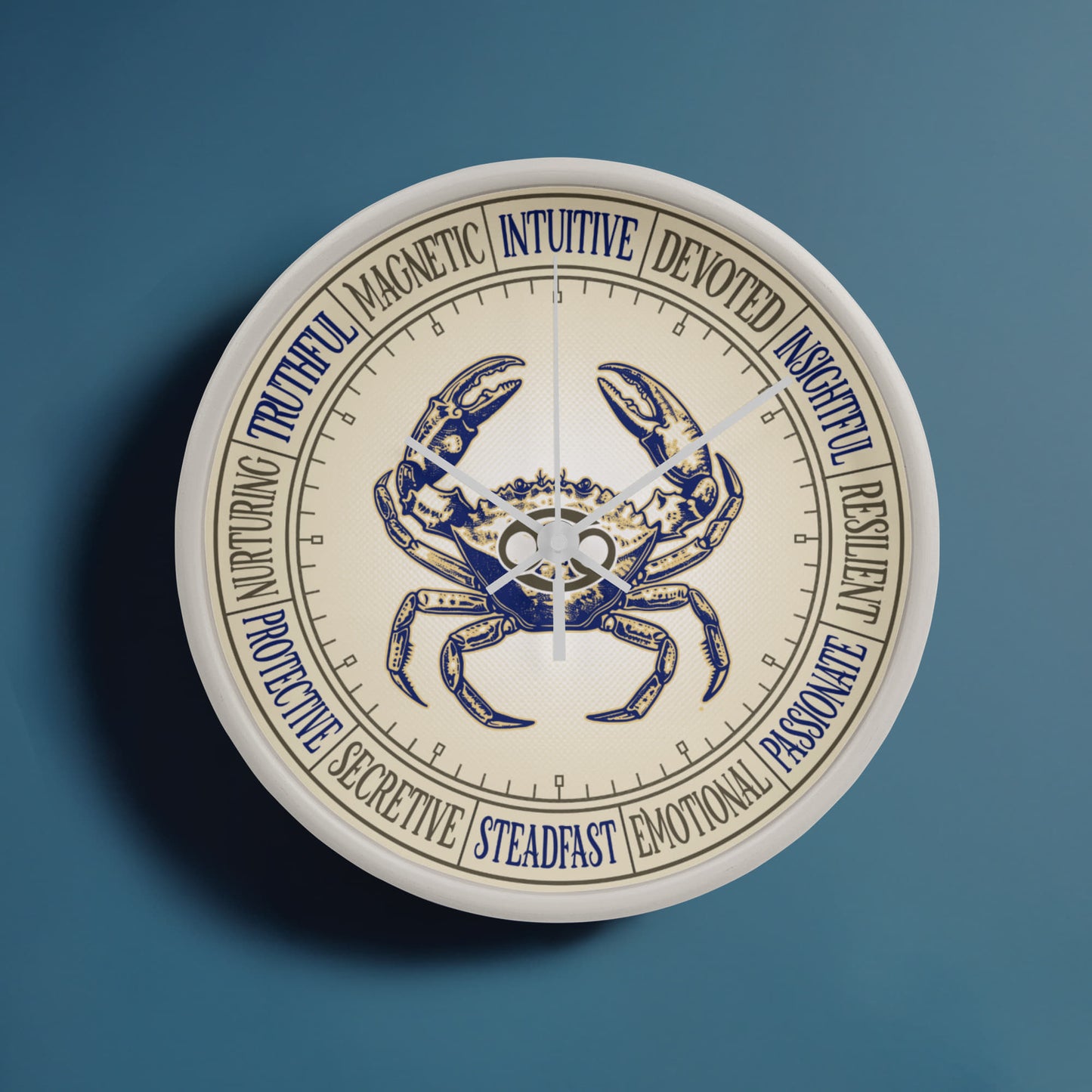 Cancer Wall Clock – Zodiac Decor, Astrology Gift, Cancer Zodiac Art, Horoscope Wall Art