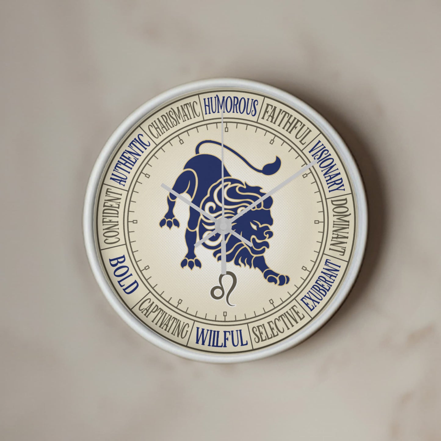 Leo Wood Frame 10” Wall Clock - Astrology Wall Art, Leo Lover Gift, Zodiac Decor, Leo Zodiac Art