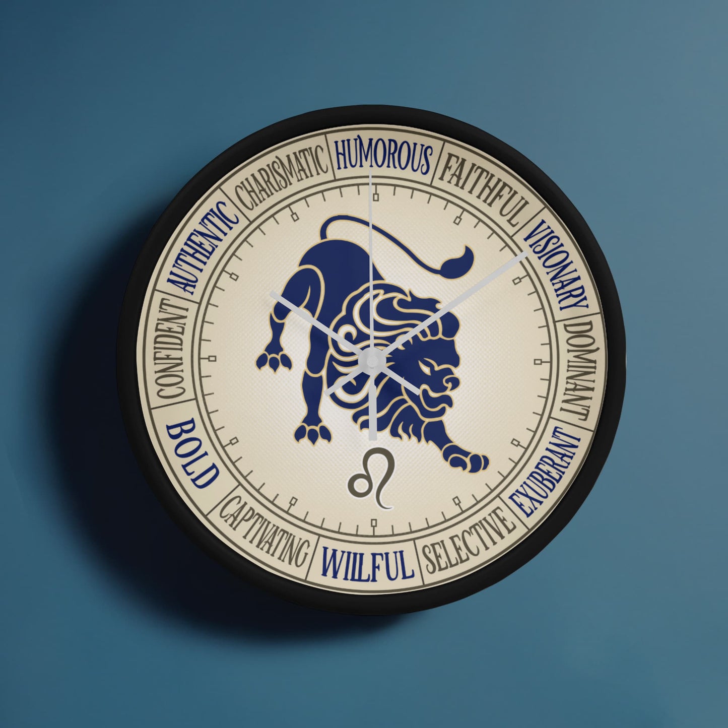 Leo Wood Frame 10” Wall Clock - Astrology Wall Art, Leo Lover Gift, Zodiac Decor, Leo Zodiac Art