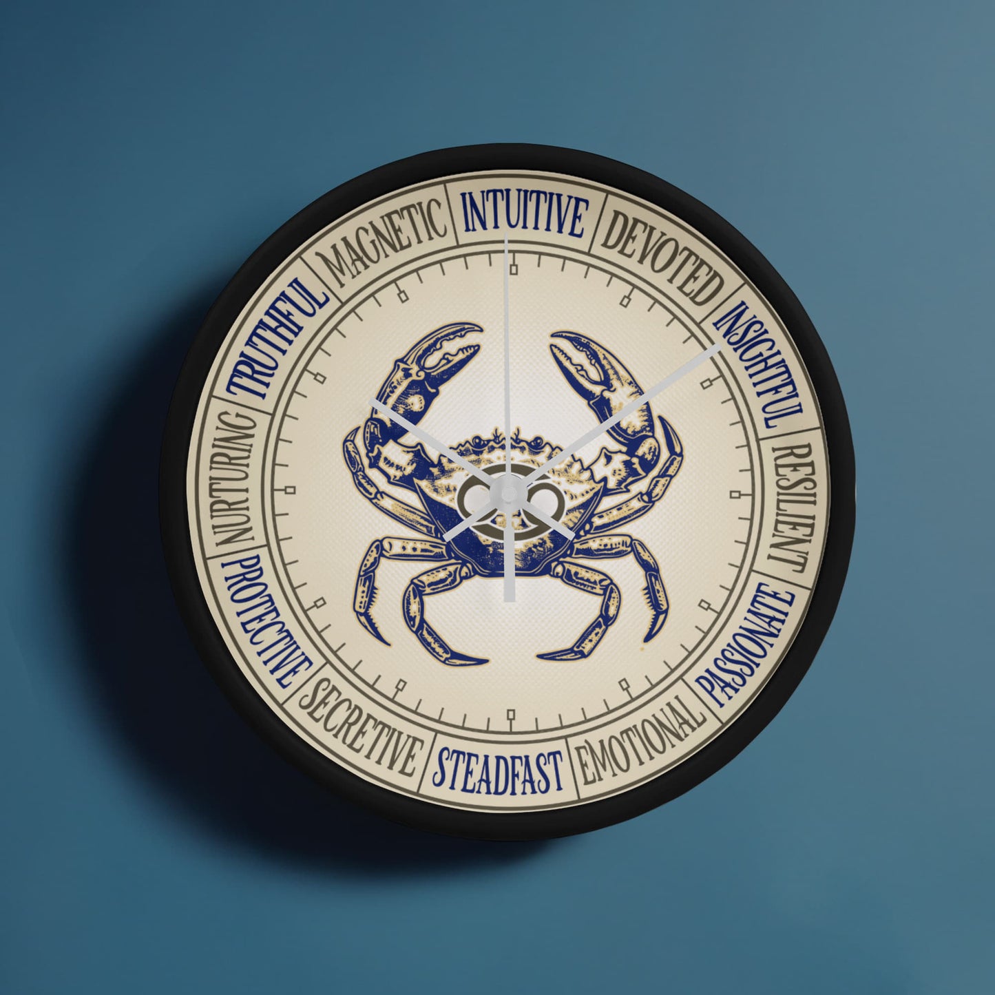 Cancer Wall Clock – Zodiac Decor, Astrology Gift, Cancer Zodiac Art, Horoscope Wall Art
