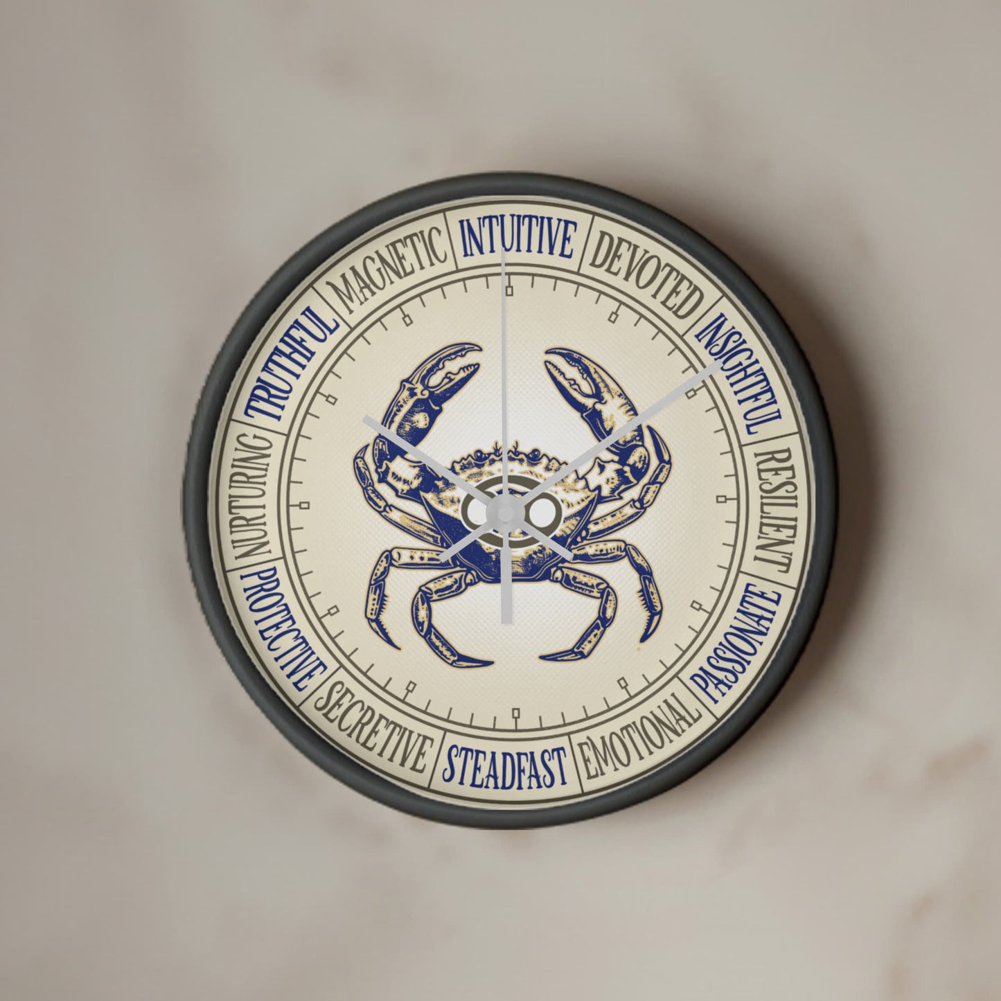 Cancer Wall Clock – Zodiac Decor, Astrology Gift, Cancer Zodiac Art, Horoscope Wall Art