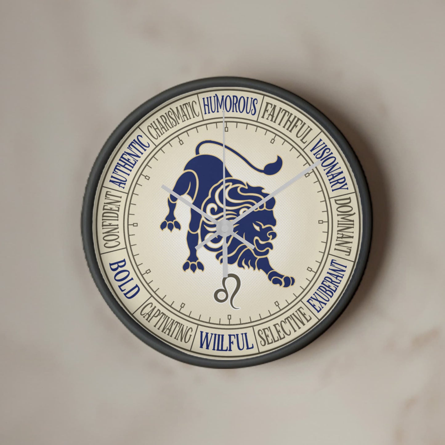 Leo Wood Frame 10” Wall Clock - Astrology Wall Art, Leo Lover Gift, Zodiac Decor, Leo Zodiac Art