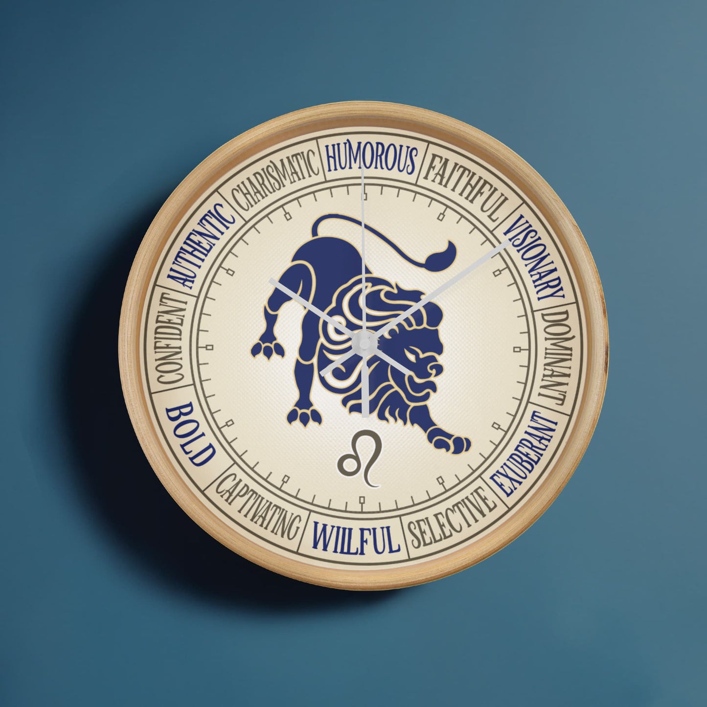 Leo Wood Frame 10” Wall Clock - Astrology Wall Art, Leo Lover Gift, Zodiac Decor, Leo Zodiac Art