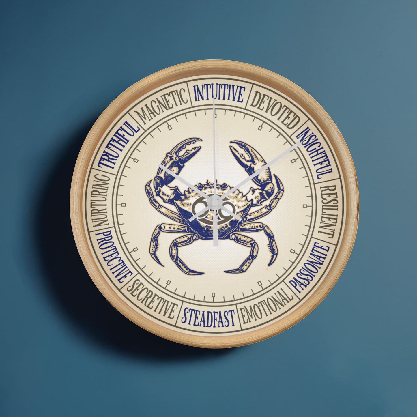 Cancer Wall Clock – Zodiac Decor, Astrology Gift, Cancer Zodiac Art, Horoscope Wall Art