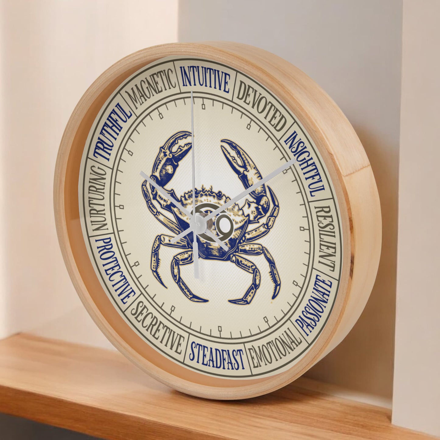 Cancer Wall Clock – Zodiac Decor, Astrology Gift, Cancer Zodiac Art, Horoscope Wall Art