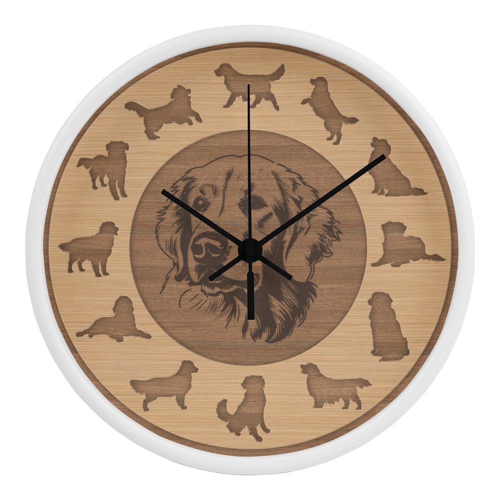 Golden Retriever Clock - Minimalist Silhouette, 10 Inch Quartz, Eco-Friendly Dog Gift, Nordic Pet Decor, Mother's Day Gift