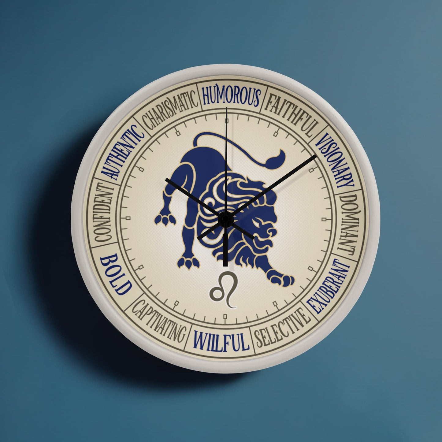 Leo Wood Frame 10” Wall Clock - Astrology Wall Art, Leo Lover Gift, Zodiac Decor, Leo Zodiac Art