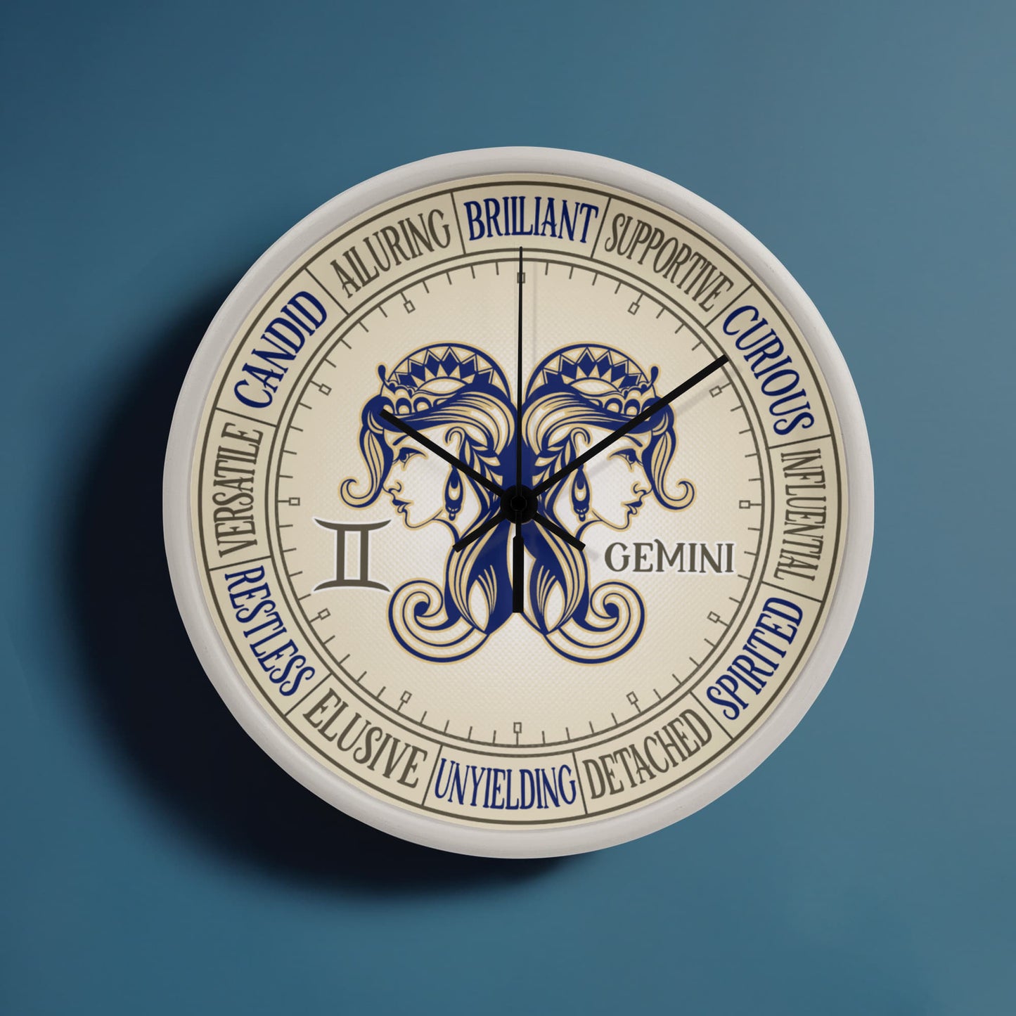 Gemini Wall Clock - Astrology Wall Art, Gemini Lover Gift, Zodiac Decor, Gemini Constellation Present