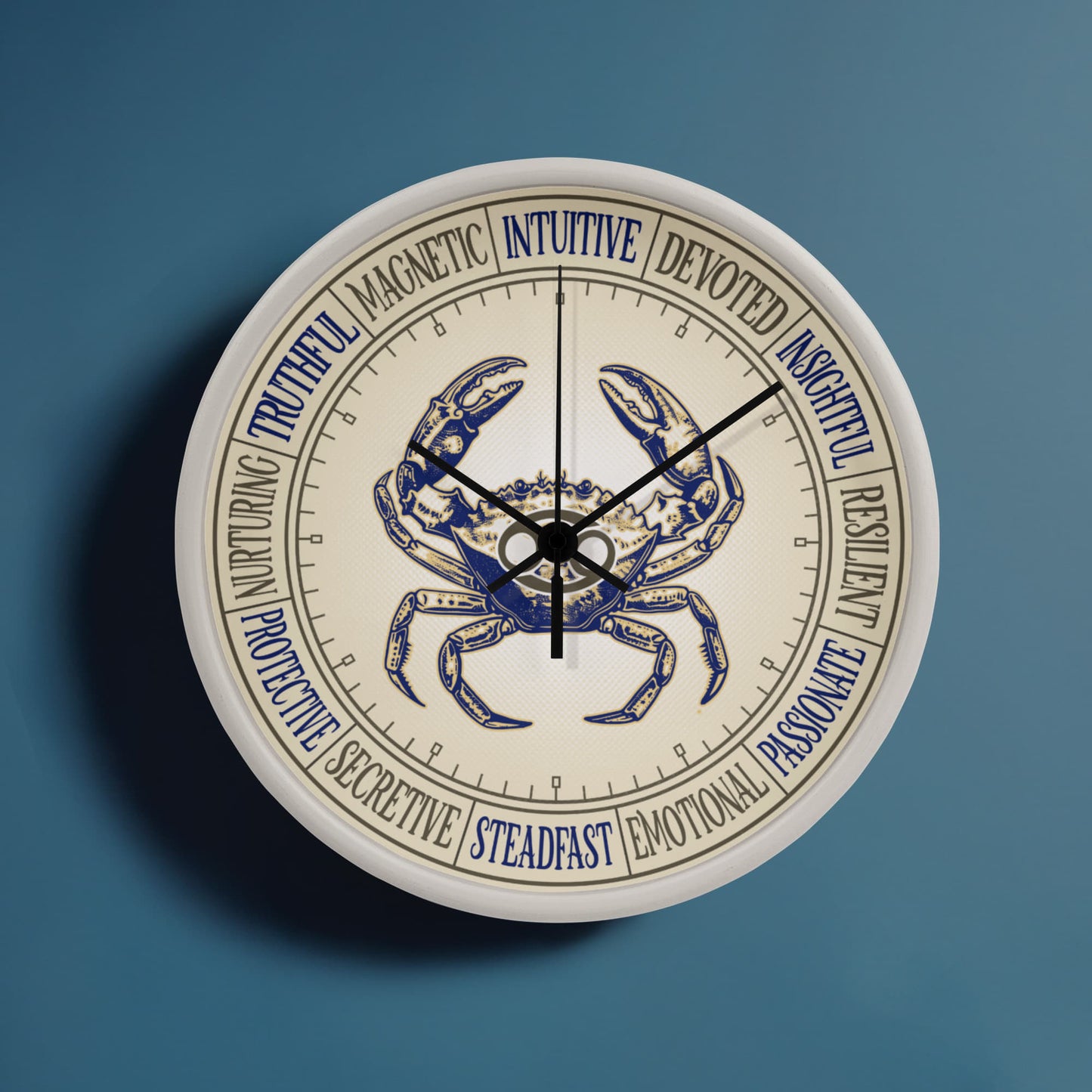 Cancer Wall Clock – Zodiac Decor, Astrology Gift, Cancer Zodiac Art, Horoscope Wall Art