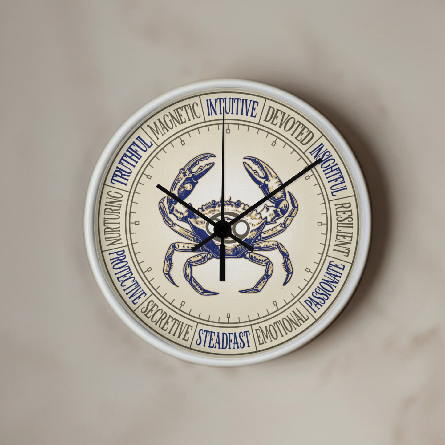 Cancer Wall Clock – Zodiac Decor, Astrology Gift, Cancer Zodiac Art, Horoscope Wall Art