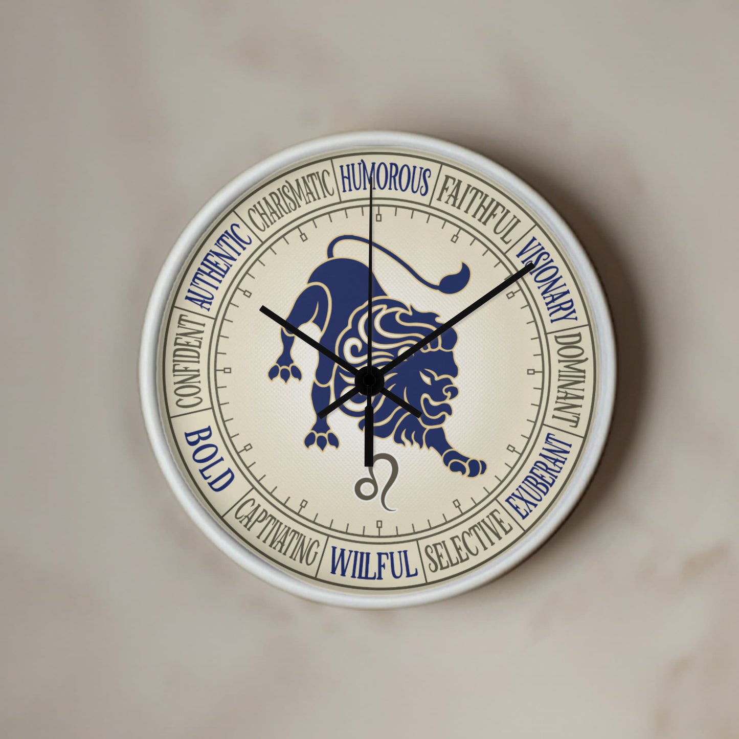 Leo Wood Frame 10” Wall Clock - Astrology Wall Art, Leo Lover Gift, Zodiac Decor, Leo Zodiac Art