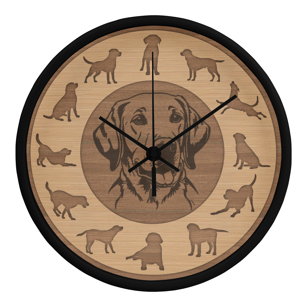 Wooden Labrador Wall Clock - Rustic Brown Silhouette, 10 Inch Quartz, Handmade Dog Owner Gift, Farmhouse Pet Decor, Silent Clock Art"