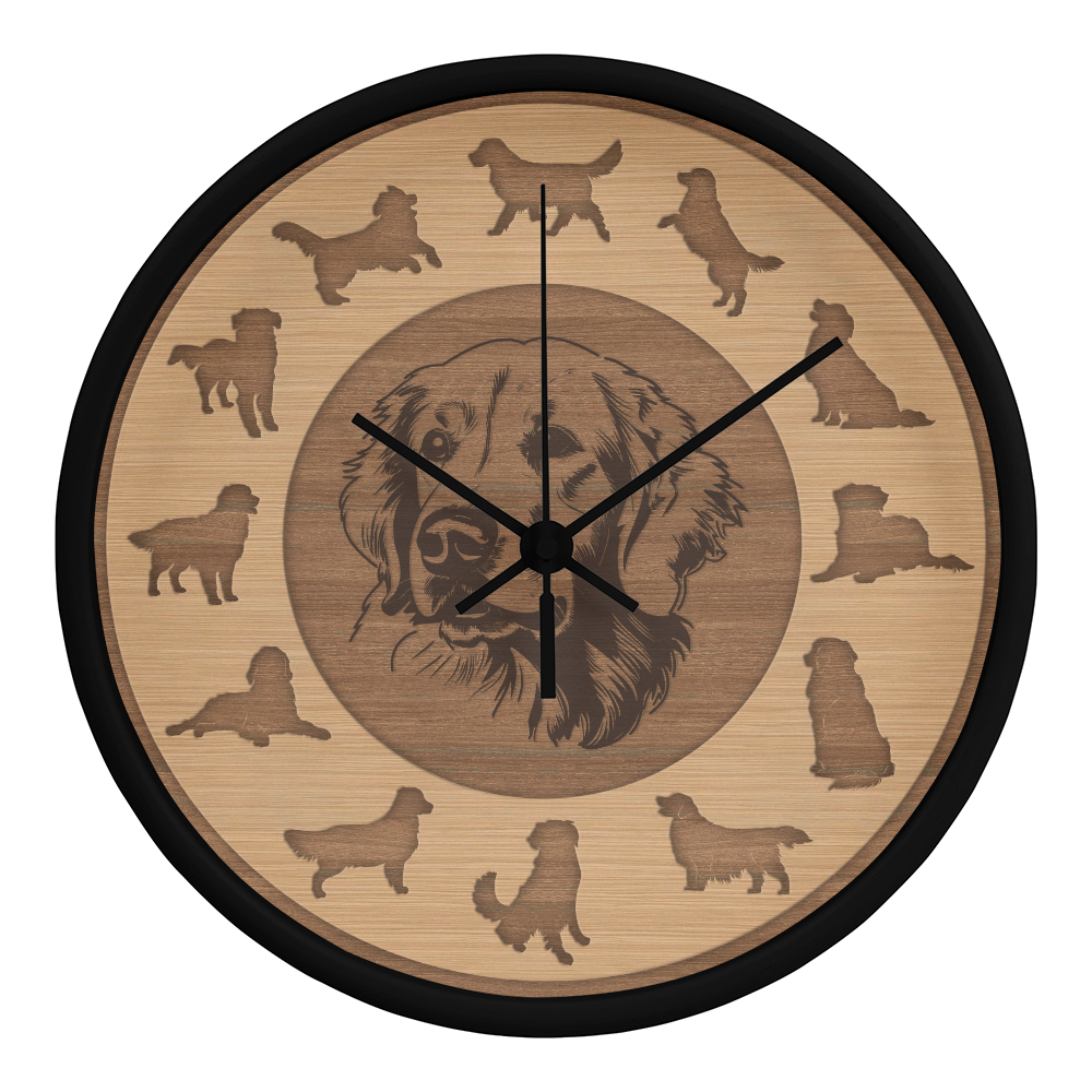 Golden Retriever Clock - Minimalist Silhouette, 10 Inch Quartz, Eco-Friendly Dog Gift, Nordic Pet Decor, Mother's Day Gift