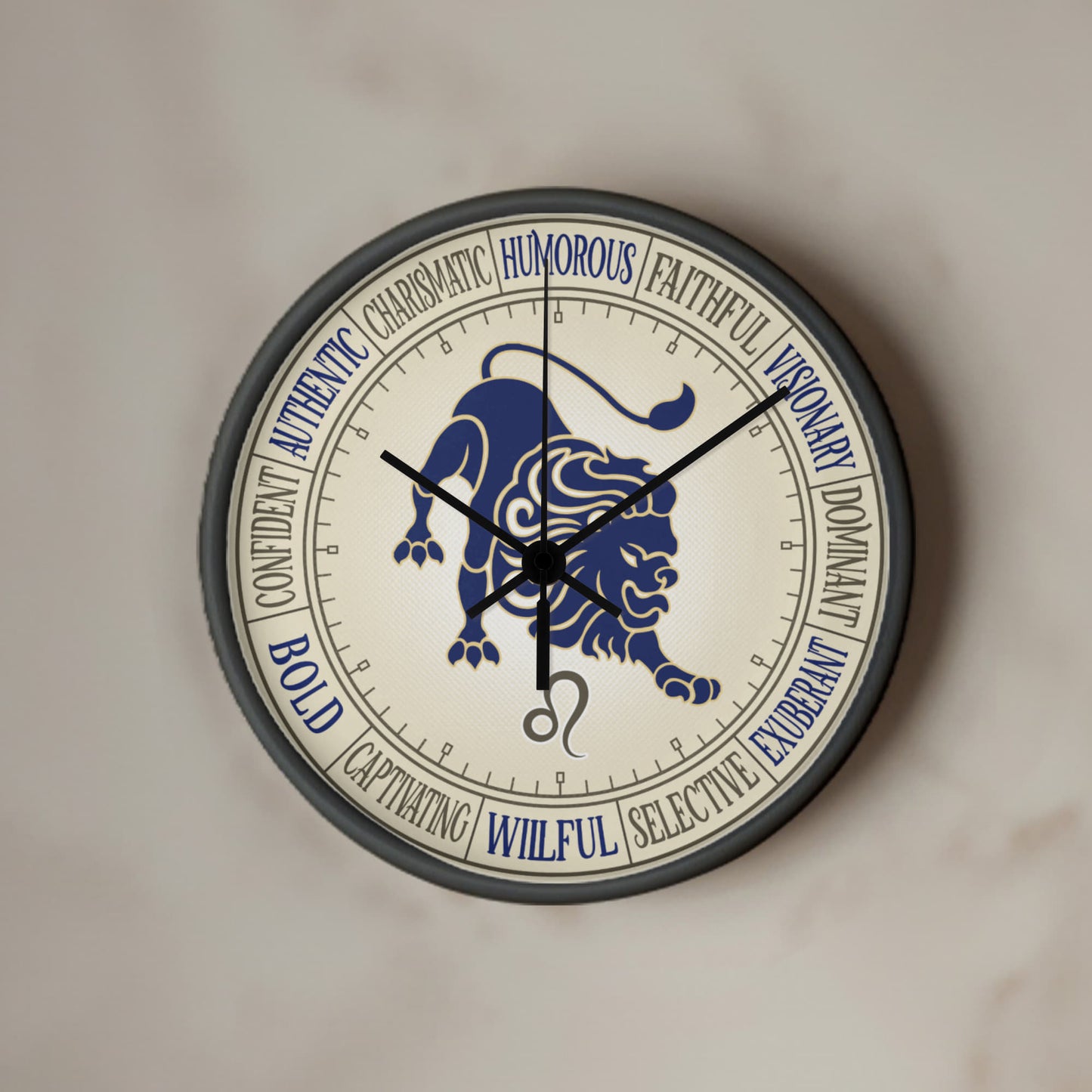 Leo Wood Frame 10” Wall Clock - Astrology Wall Art, Leo Lover Gift, Zodiac Decor, Leo Zodiac Art