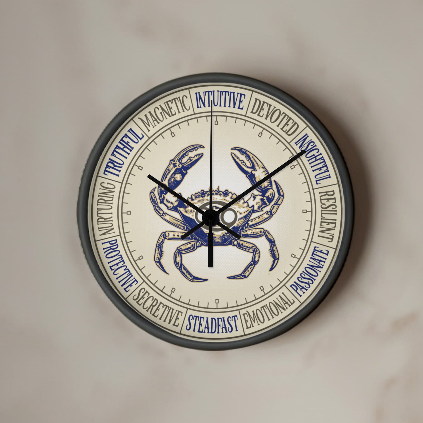 Cancer Wall Clock – Zodiac Decor, Astrology Gift, Cancer Zodiac Art, Horoscope Wall Art
