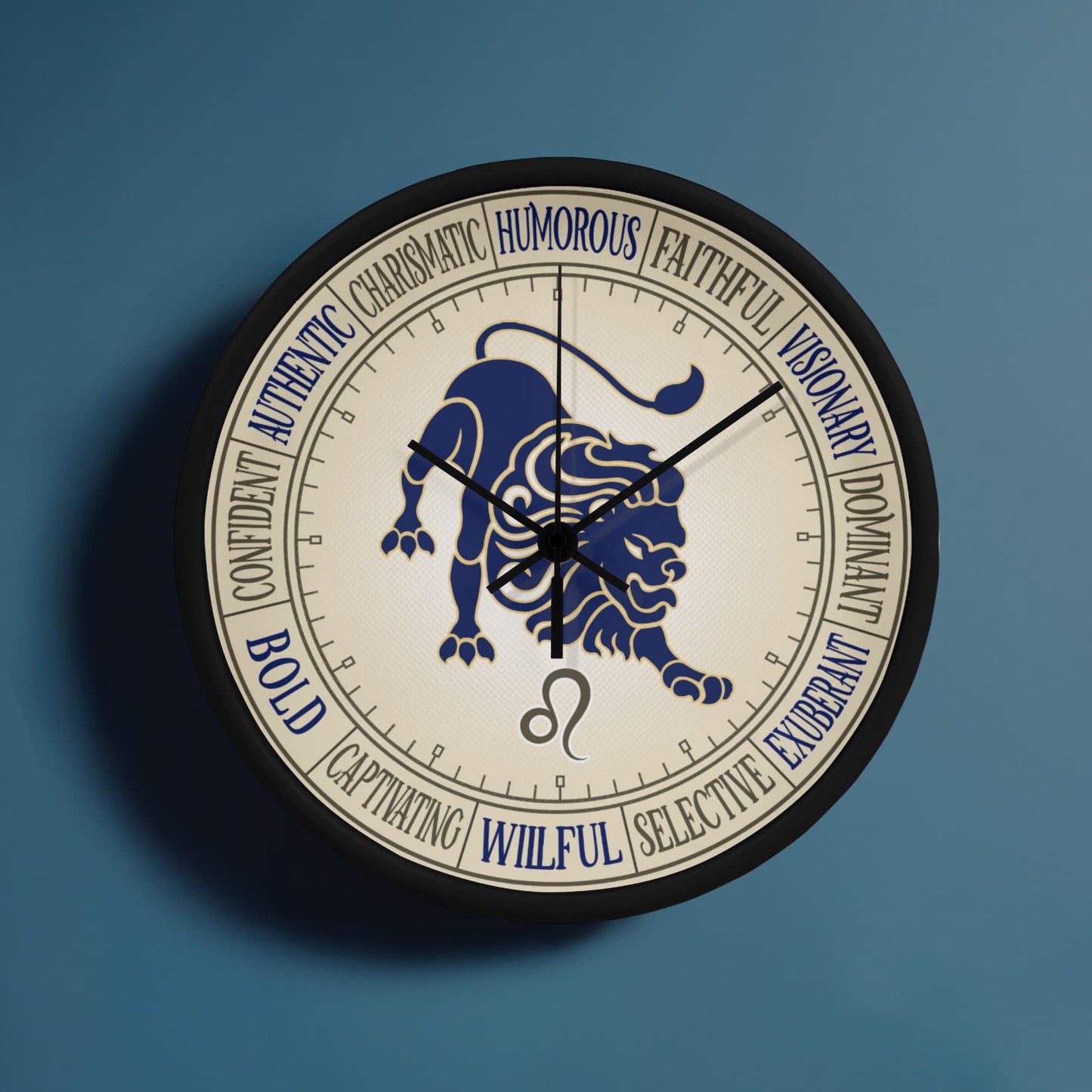 Leo Wood Frame 10” Wall Clock - Astrology Wall Art, Leo Lover Gift, Zodiac Decor, Leo Zodiac Art