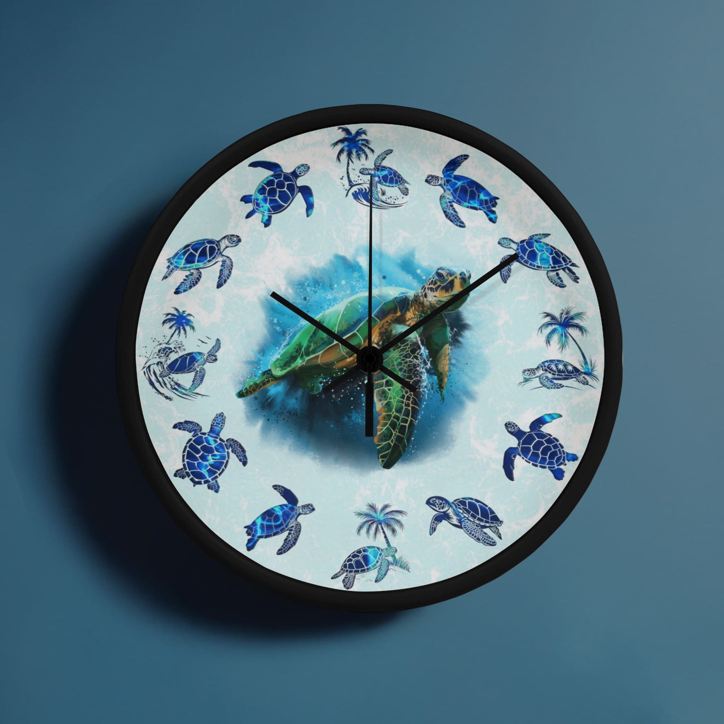 Wooden Sea Turtle Wall Clock - Rustic Wall Art, 10in Quartz, Turtle Lover Gift, Coastal Decor, Ocean Accent