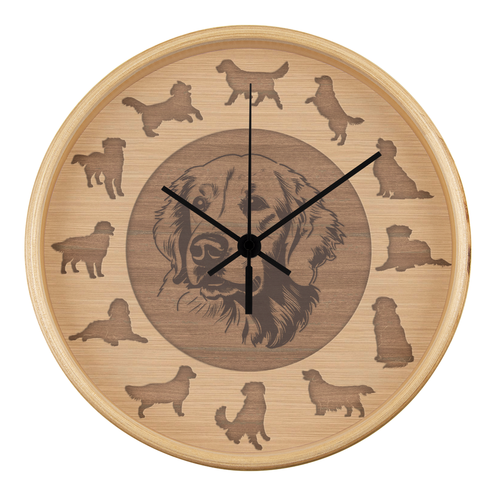 Golden Retriever Clock - Minimalist Silhouette, 10 Inch Quartz, Eco-Friendly Dog Gift, Nordic Pet Decor, Mother's Day Gift