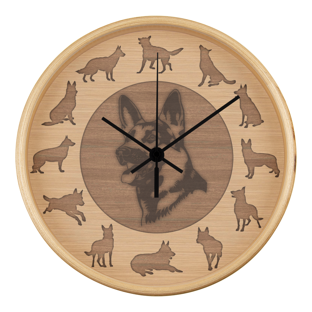 Perfect Wood Frame 10" Wall Clock - Great Gift for German Shepherd  Dog Owners Animal Lovers Pet Rescuers, Mother Day, Father Day or Any Special Occasion.