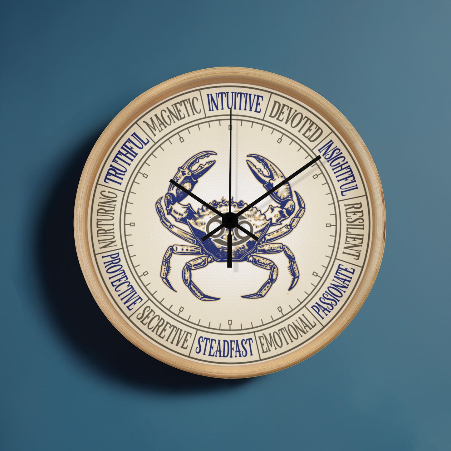Cancer Wall Clock – Zodiac Decor, Astrology Gift, Cancer Zodiac Art, Horoscope Wall Art