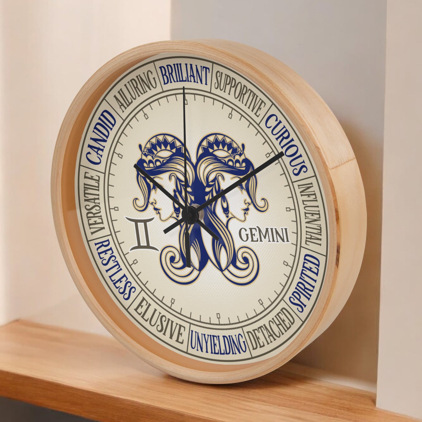Gemini Wall Clock - Astrology Wall Art, Gemini Lover Gift, Zodiac Decor, Gemini Constellation Present