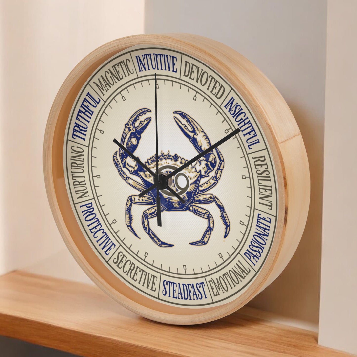Cancer Wall Clock – Zodiac Decor, Astrology Gift, Cancer Zodiac Art, Horoscope Wall Art