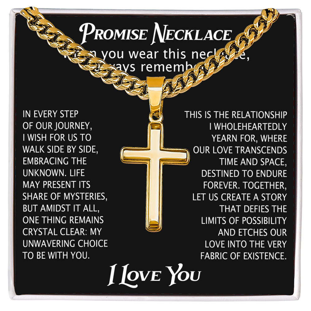 Cross Necklace Cuban Chain Boyfriend Promise Christian Faith Pendant (136755348786)