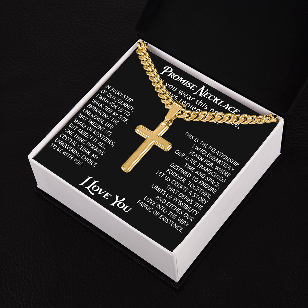 Cross Necklace Cuban Chain Boyfriend Promise Christian Faith Pendant (136755348786)