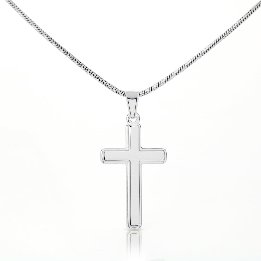 To My Son Artisan Cross Necklace - Birthday Christmas Gift from Dad Father Heartfelt Jewelry