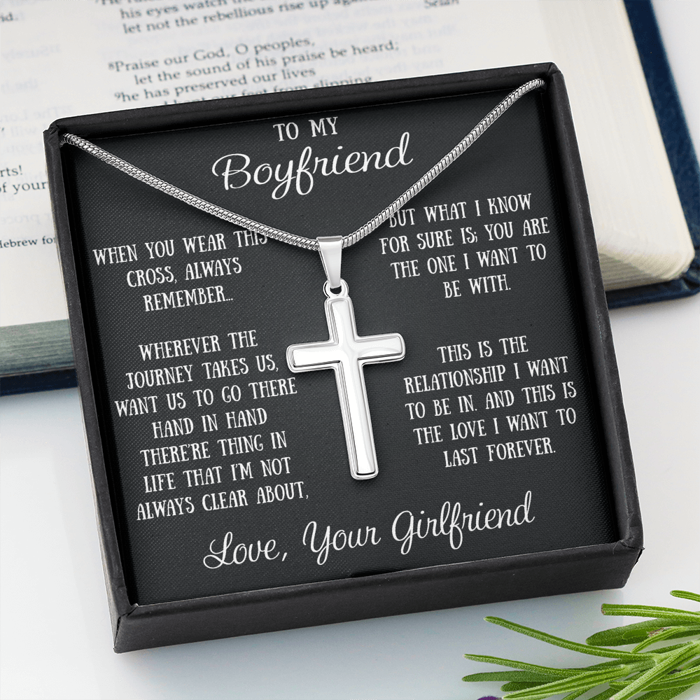 To My Man Romantic Cross Necklace Surprise Gift For Husband Sentimental Presents (133935235608)