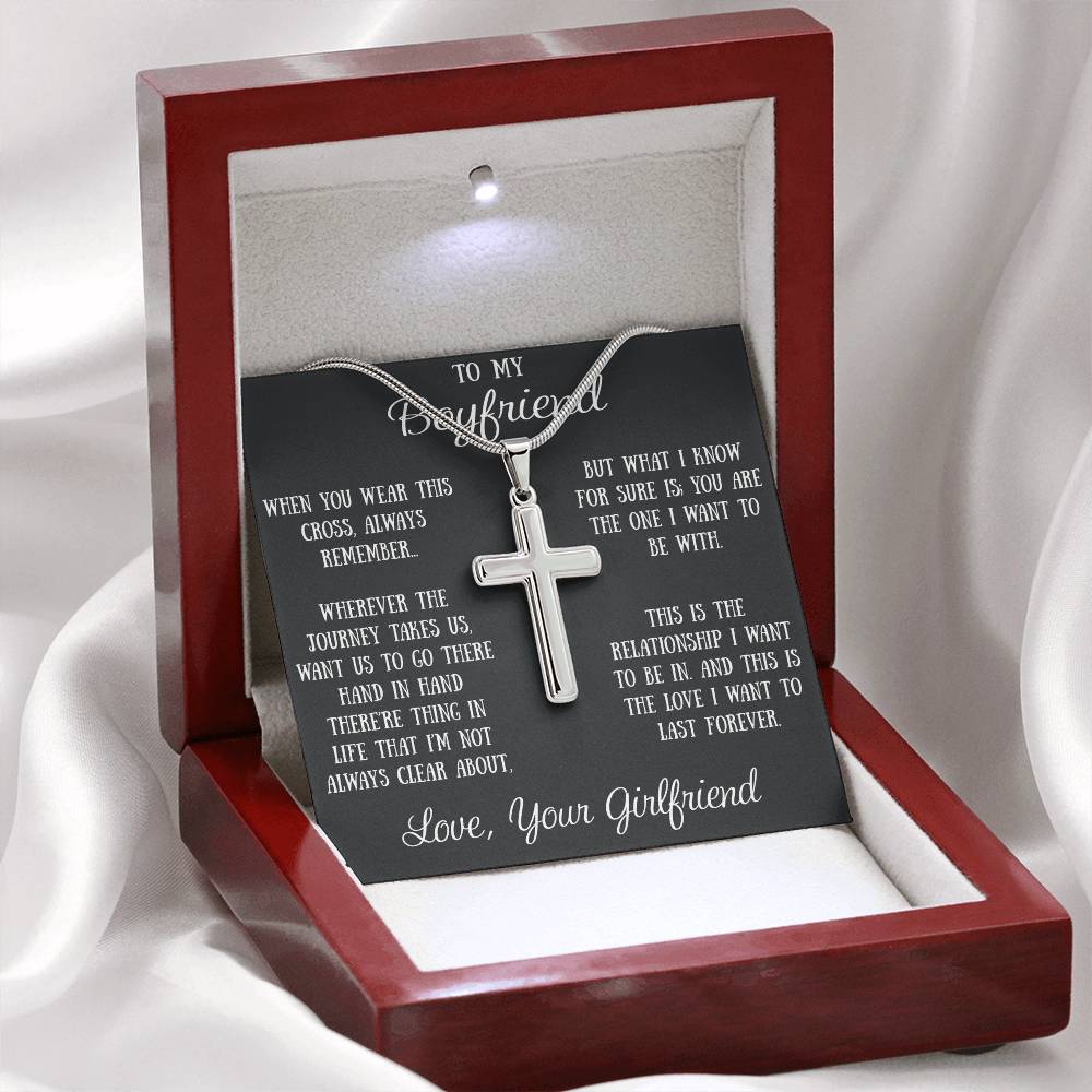 To My Man Romantic Cross Necklace Surprise Gift For Husband Sentimental Presents (133935235608)