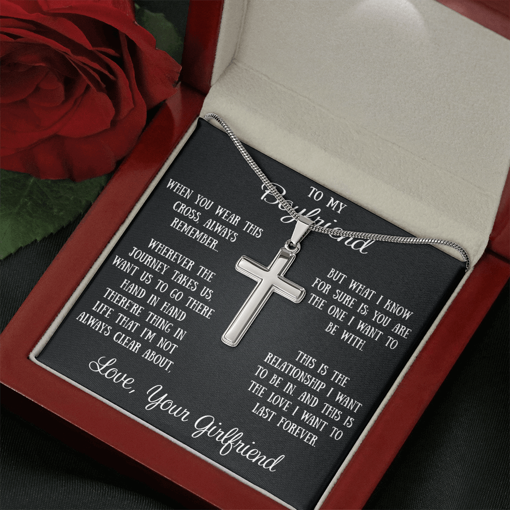 To My Man Romantic Cross Necklace Surprise Gift For Husband Sentimental Presents (133935235608)