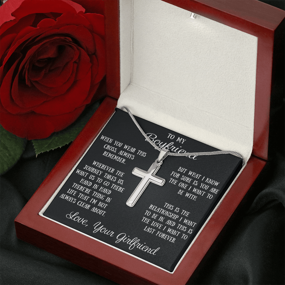 To My Man Romantic Cross Necklace Surprise Gift For Husband Sentimental Presents (133935235608)