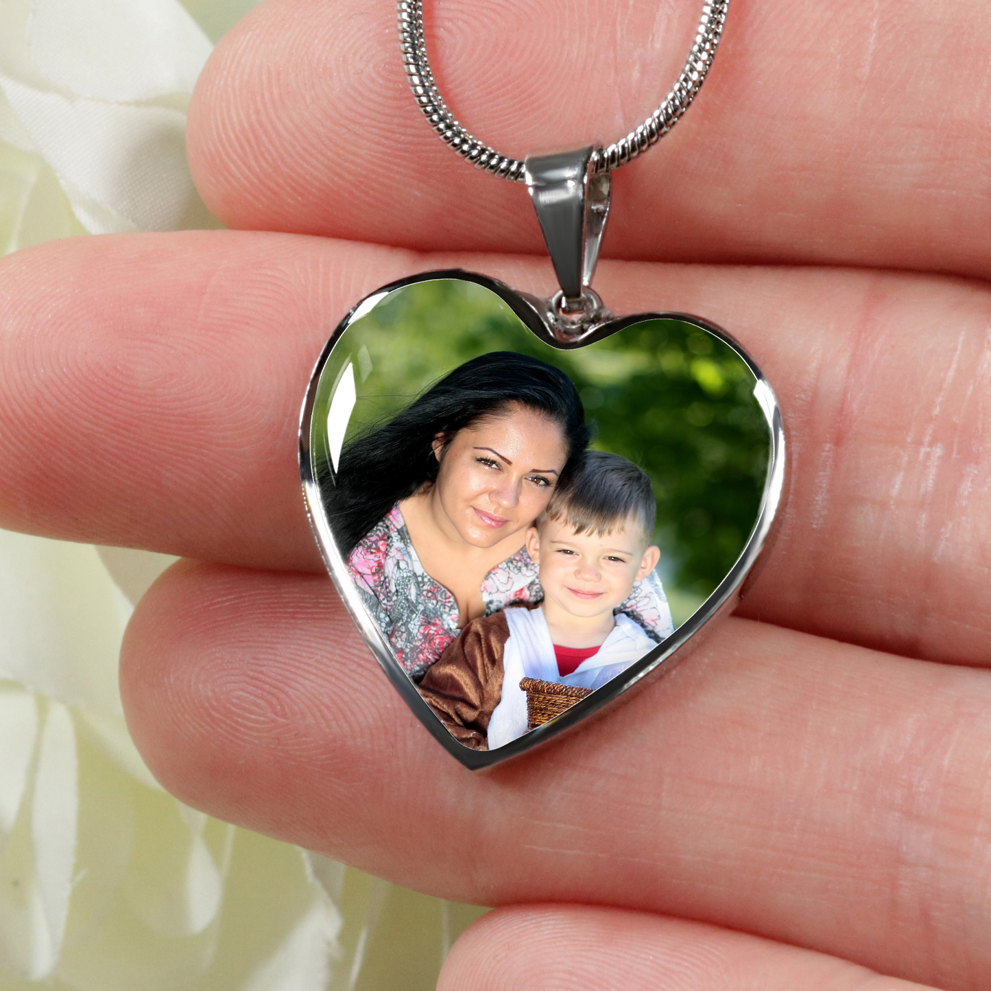 Personalized Your Custom Photo Heart Pendant Necklace Gift For Loved Memories