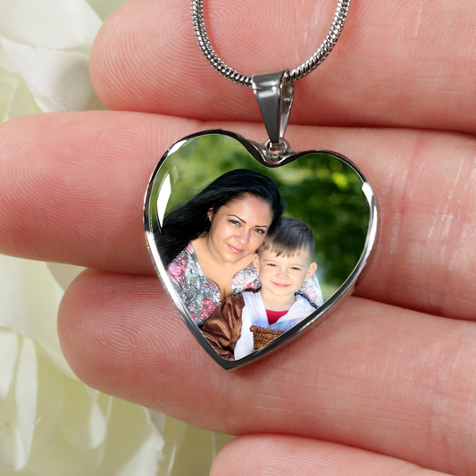 Personalized Your Custom Photo Heart Pendant Necklace Gift For Loved Memories