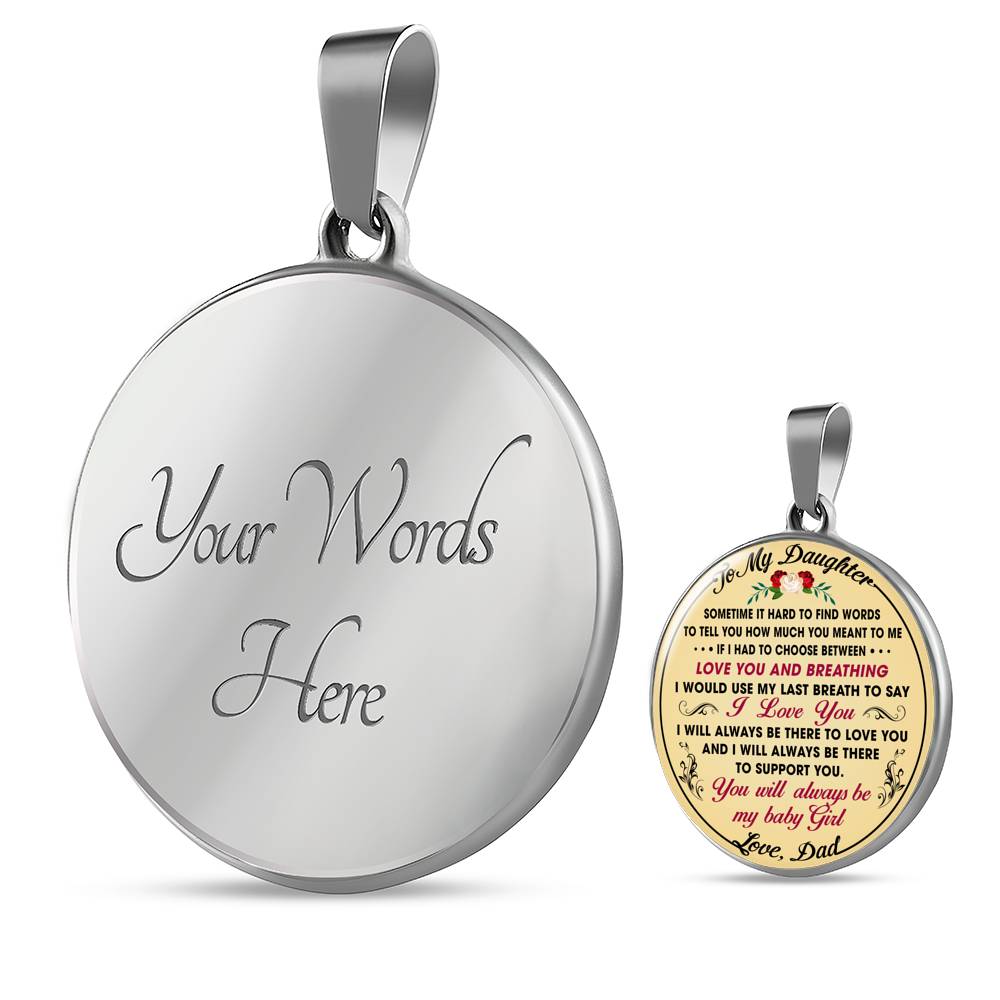 Dad To My Daughter Gift - Luxury Unique Inspirational Heart Necklace for Birthday Back to School Wedding or Special Occasion