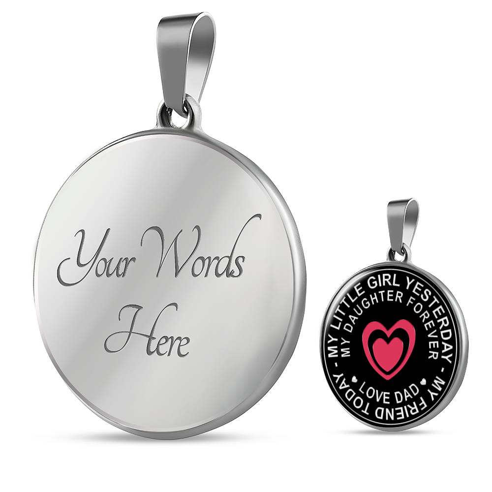 Great Dad To Daughter - God Blessed Me When You Were Born I Will Protect and Encourage You Novelty Luxury Necklace Bangle - Gift For Birthday Back To School Xmas or Any Special Occasion
