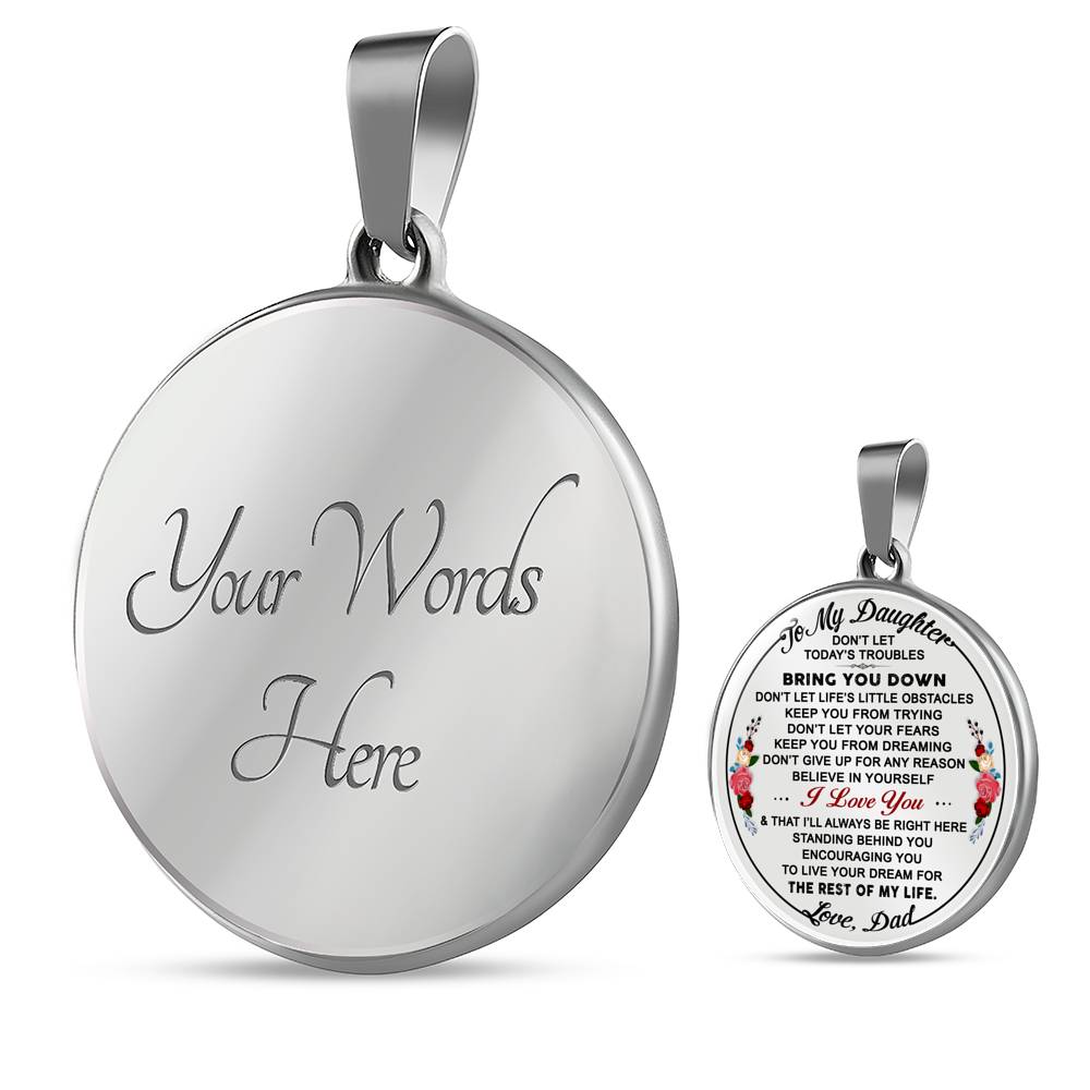 Dad to Daughter Gift from Papa Daddy Father - Romantic Inspirational Luxury Necklace Gift For Daughter Daddy's Little Girl