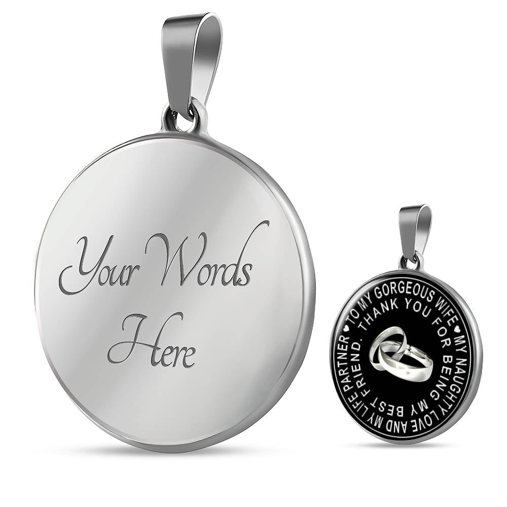 Valentine Gift Ideas Love Wife Present from Husband - My Naughty Love And My Life Partner Thank You For Being My Best friend - Luxury Necklace Bangle Gift