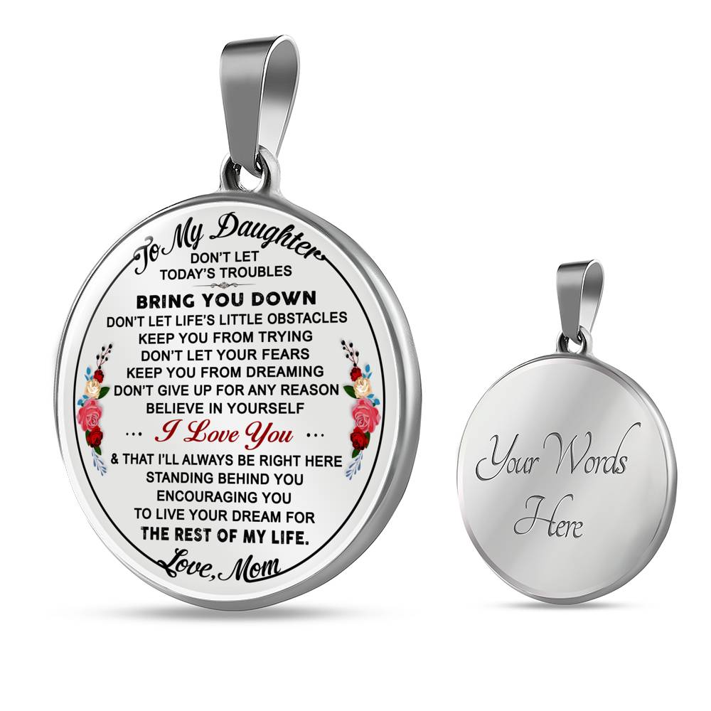 Mom to Daughter Gift from Mommy Mother Mama - Romantic Inspirational Luxury Necklace Gift For Daughter Mommy's Little Girl