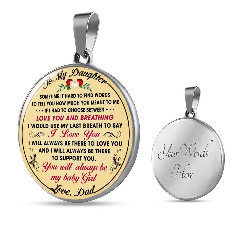 Dad To My Daughter Gift - Luxury Unique Inspirational Heart Necklace for Birthday Back to School Wedding or Special Occasion